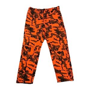 Vintage Winchester Woodland Camo Hunting Pants Mens XXL Blaze Orange Insulated‎